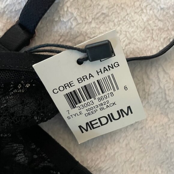 NWT INC Black Bra Underwire Unpadded Size Medium 34B 34C 36B Minimalist $20 - Picture 2 of 5